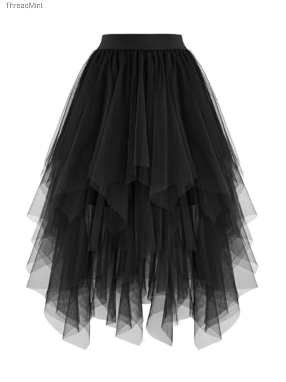 Women's High Low Layered Tulle Midi Tutu Skirt Asymmetrical